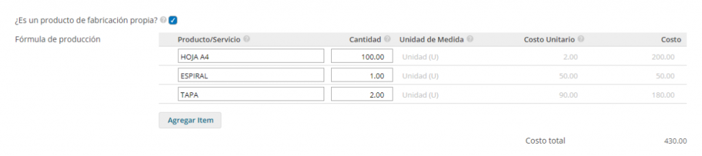 productos fabricados