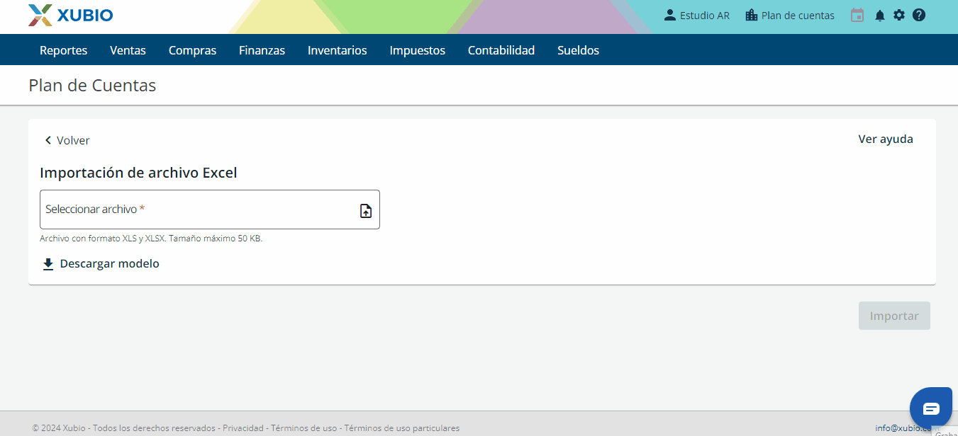 importar excel 2 importar plan de cuentas