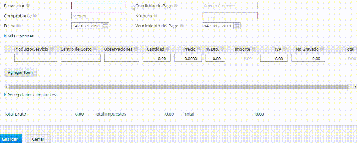 Cómo ingreso una nueva factura de compra en Xubio Argentina