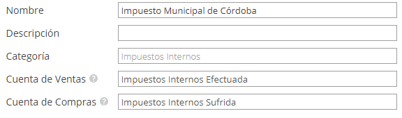 Información completa de una nueva percepción en Xubio Argentina