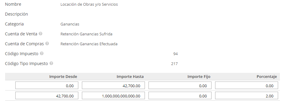 Información completa de una nueva retención de Ganancias en Xubio Argentina