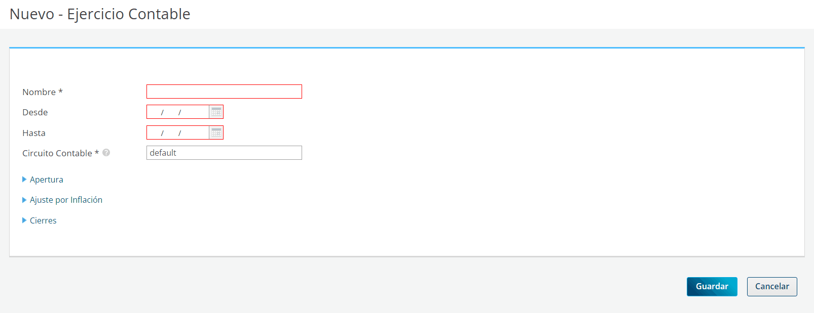 nuevo ejercicio cómo ingreso un nuevo ejercicio contable
