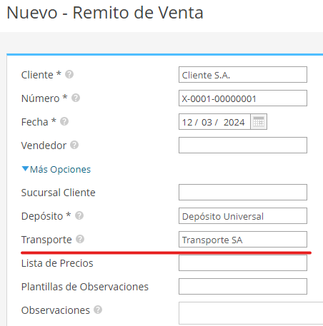 Remito de venta