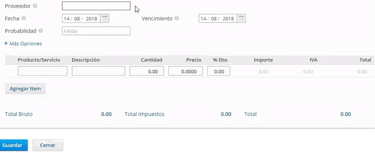 Cómo ingreso una nueva orden de compra en Xubio Argentina