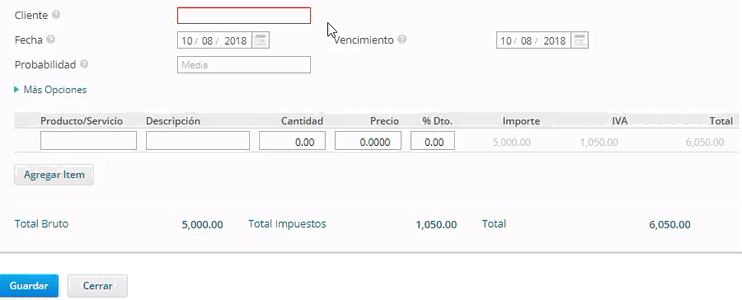 Cómo ingreso un nuevo presupuesto en Xubio Argentina
