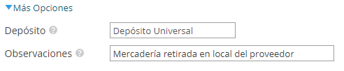 Información adicional de un nuevo remito de compra en Xubio Argentina