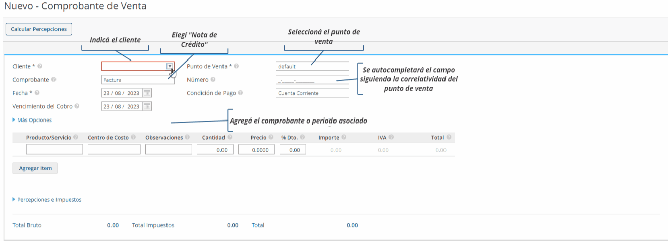 GIF_2 paso 2 para crar una nota de crédito de venta