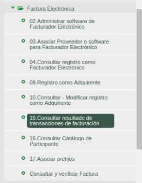 CONSULTAR RESULTADO DE TRANSACCIONES DE FACTURACIÓN