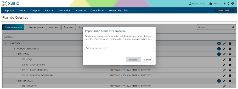 1 cómo importo un plan de cuentas de un cliente a otro en xubio